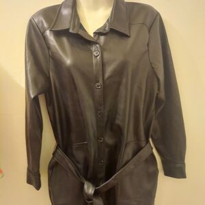 Loft Faux Leather Shirt Dress